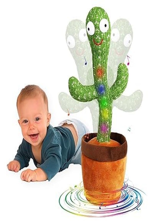 Botash Talking Dancing Cactus Toy for Baby Girl,Moving Mimicry Plush Toy with Light and Music Sound,Babies intrection Talk Back Voice Repeat Cactus Toy(1pcs/Multicolour) - Image 2